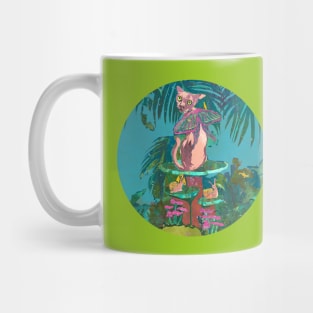 Hairless Cat Butterfly Creature in the Jungle with Snails Mug